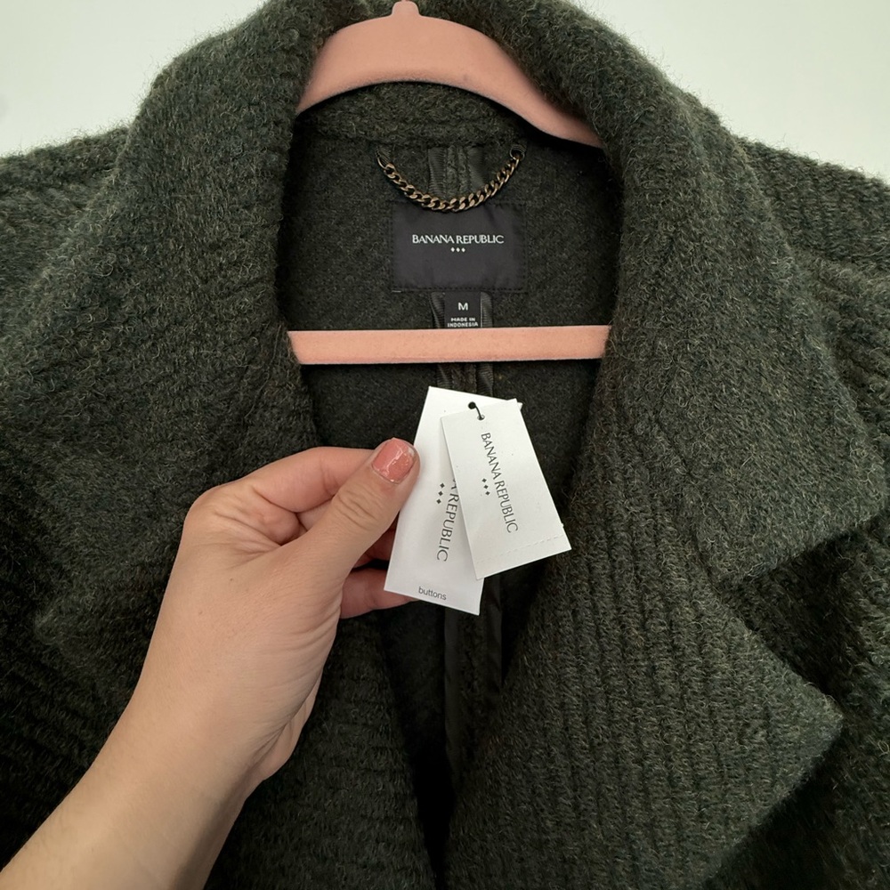 NWT Banana Republic Dark Green Trench Coat - Picture 4 of 5